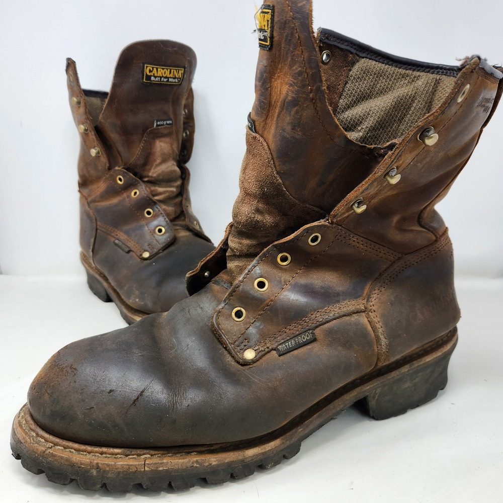 Carolina CA5821 Mens 14 2E Brown Leather 600g Thinsulate Waterproof Logger Boots